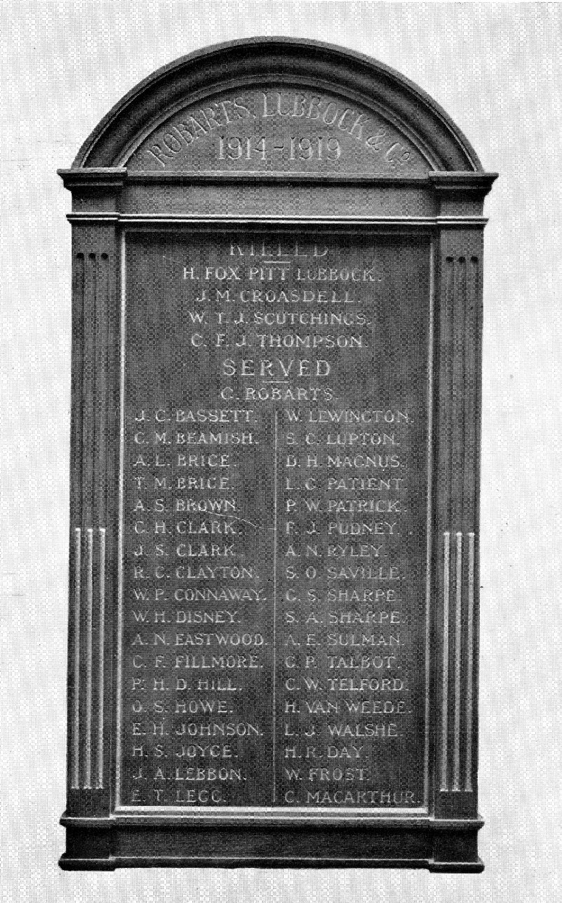 Robarts, Lubbock & Co. Memorial